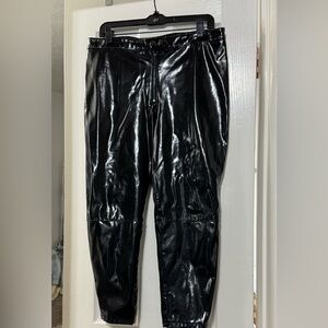 H&M patent ankle pants